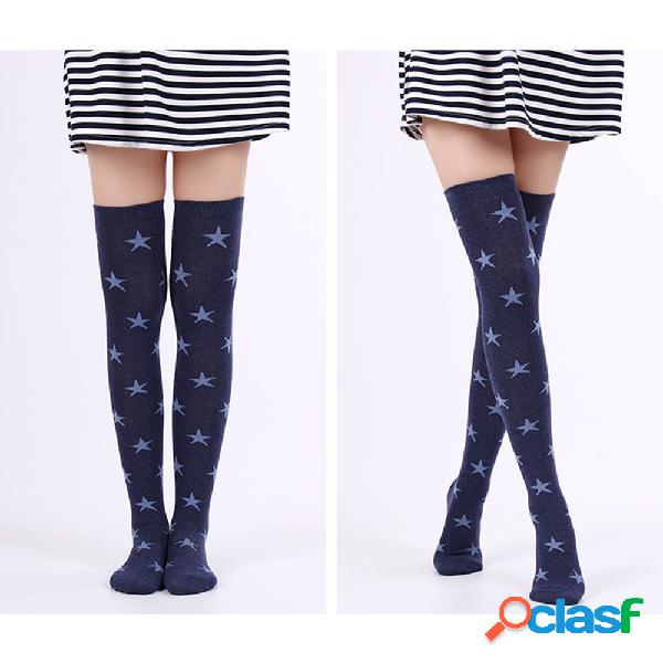 Temporada Estilo Coringa Joker Colorblock Denim Meias Pernas