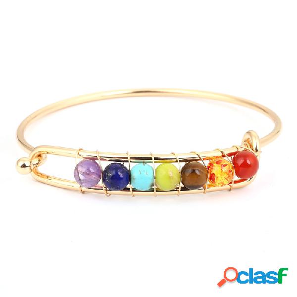 Yoga Balance 7 Chakra Pulseira Colorida De Bola De Cristal