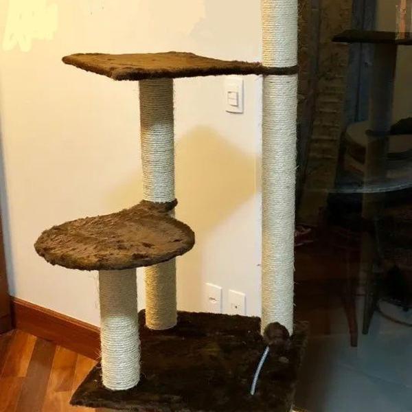 brinquedo arranhador gato castelo com rede