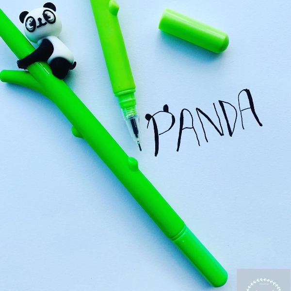 kit caneta panda, marca textos, borrachas