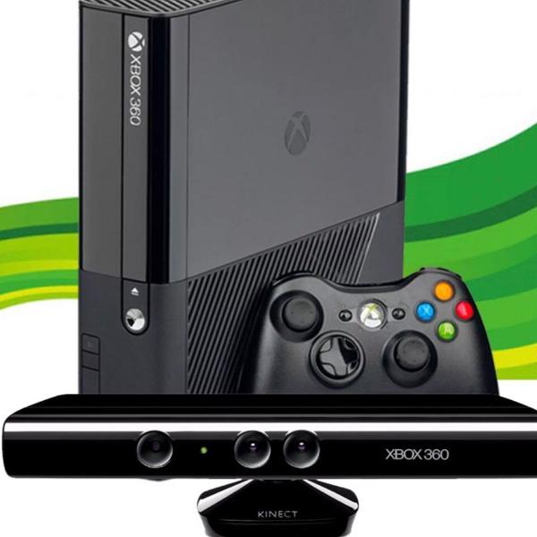 xbox 360 super slim + kinect + jogos