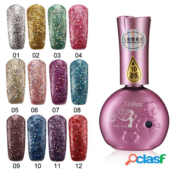 12 cores estrelas brilhantes brilho uña Art gel UV