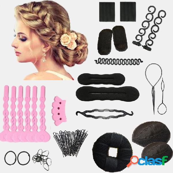 14Pcs DIY Cabelo Styling Accessories Kit Pads Cabelopins