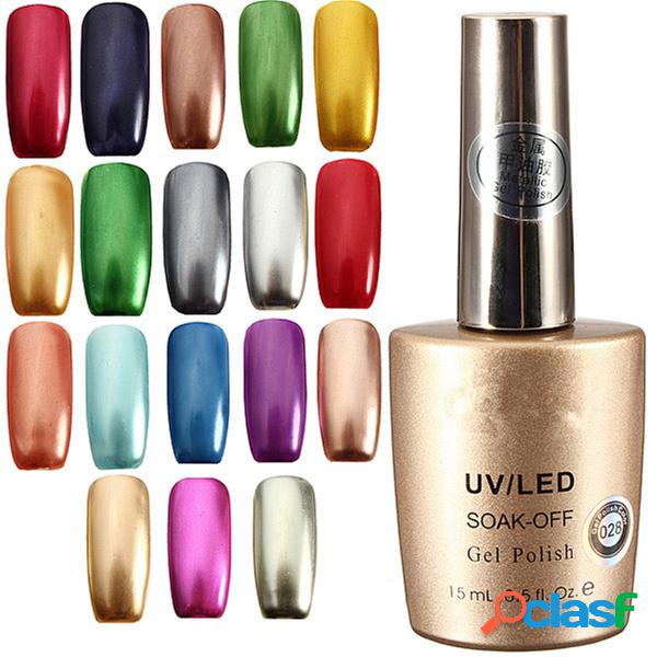 17 Cores 15ml Gel Polonês Metálico UV da Punhas Soak Off
