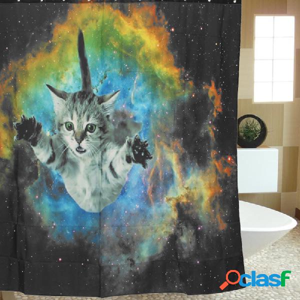 180 * 180cm Custom Cat Galaxy Space Theme Cortina de