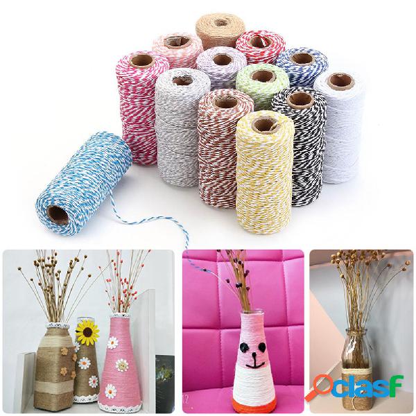 2mm 100 m de algodão de dois tons Corda DIY materiais de