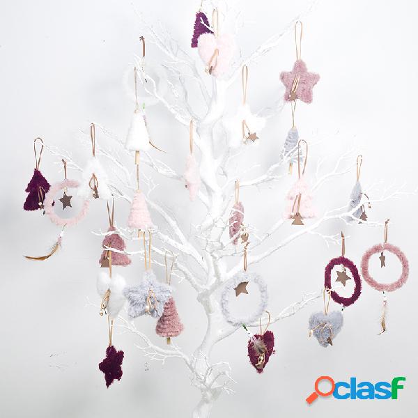 5Pcs INS Estilo Decoração de pelúcia de Natal Pingente