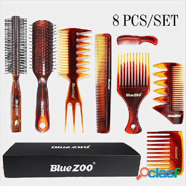 8 Pcs Conjunto de Pentes de Cabeleireiro Âmbar Cabelo