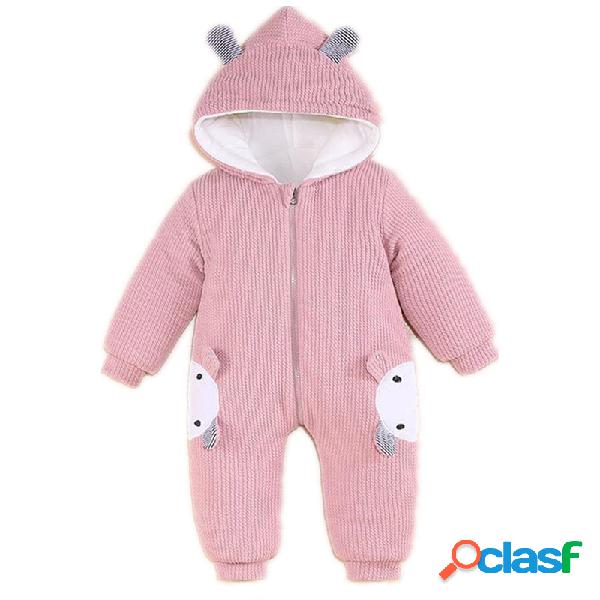 Bebê urso coelho Padrão algodão com capuz mangas