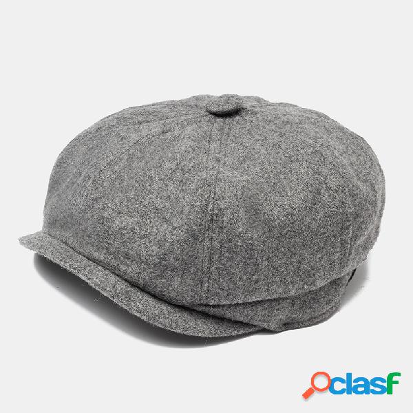 Beret retro britânico unisex boné de lã boné pintor
