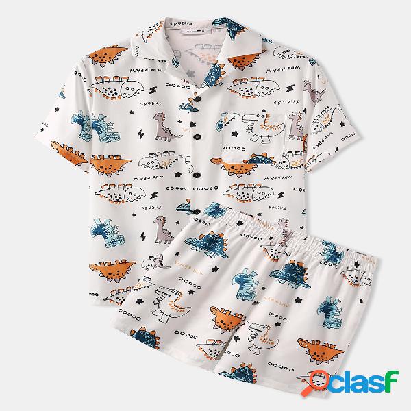 Bonito Dos Desenhos Animados Padrão Conjuntos de Pijama de