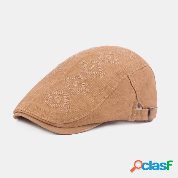 Bordado masculino Retro Sun Chapéu Boné de algodão de