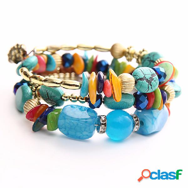 Bracelete boêmio do bracelete Turquesa da camada do