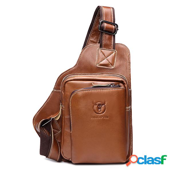 Bullcaptain Bolsa Transversal de Peito Couro Genuíno
