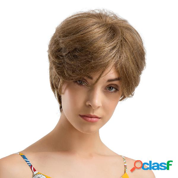 Cabelo Humano Perucas Curtas Moda Ouro Curto Perucas de