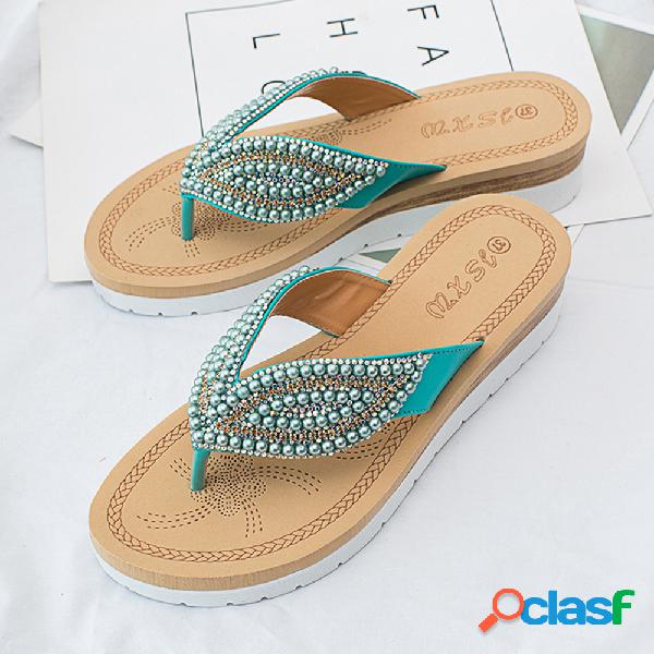 Frisado Doces Cor Flip Flops Praia Chinelos