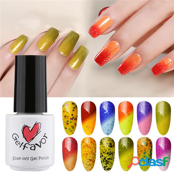 Gelfavor Líquido de Unhas Brilhante e Altera de Acordo Com
