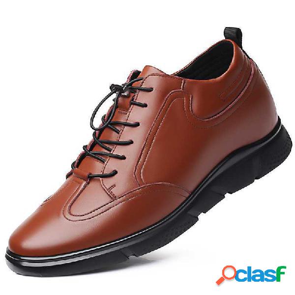 Homens Altura do Salto Oculto Aumentando Sapatos Casuais de