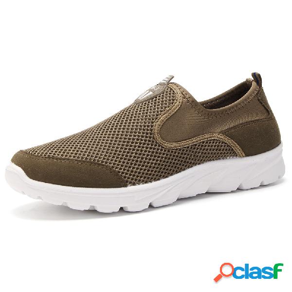 Homens Mesh Textile Splicing Soft Respirável Comfy Running