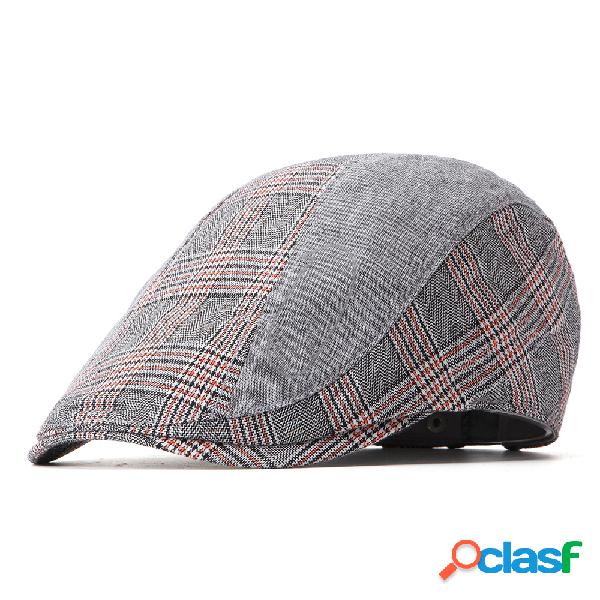 Homens Mulheres Lattice Malha Beret Cap Pato Chapéu