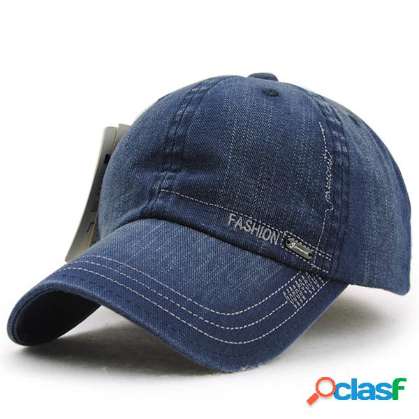 Homens Mulheres Vintage Lavado Denim Cotton Baseball Cap