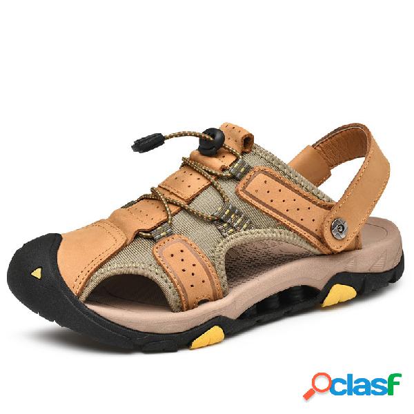 Homens Outdoor Anti-colisão Toe Non Slip Soft Sandálias De