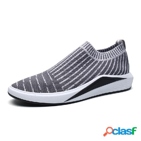 Homens de tecido de malha Slip On Non-slip Casual Walking