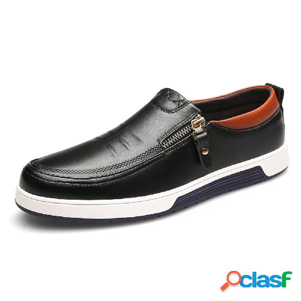 Homens elegante zíper lateral confortável Soft