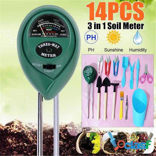 Medidor de pH do solo 14PCS Succulent Planta Potting Tool