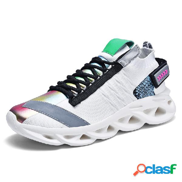 Men Stylish Fabric Mesh Confortável respirável Casual