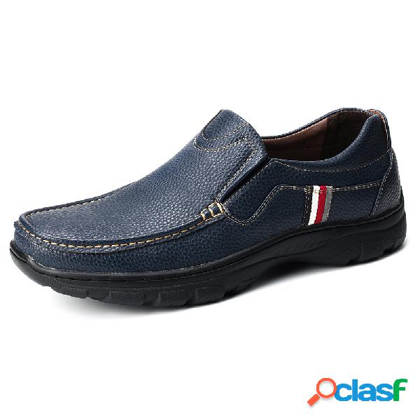 Menico Slip antiderrapante para homens Soft Sapatos de couro