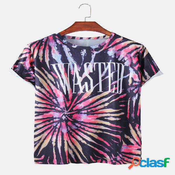 Mens Abstract Fireworks Graffiti Printing Light Loose