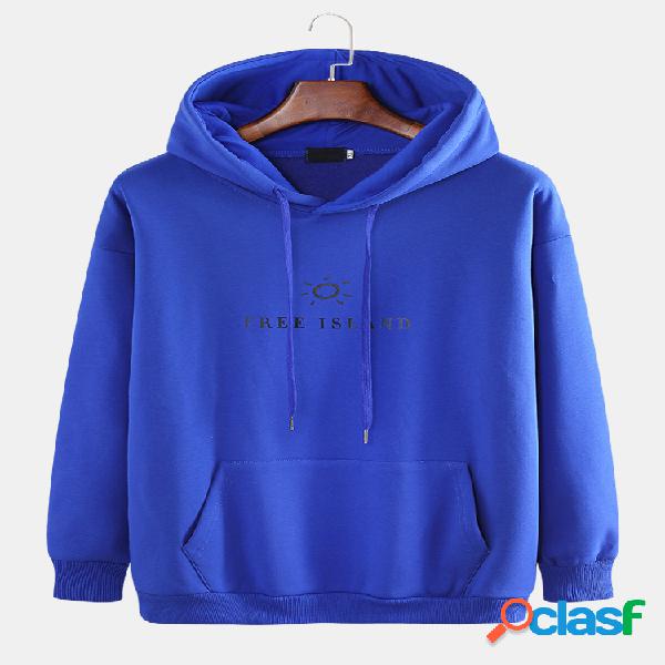 Mens Casual Cartoon ilha livre impressão solta Plus tamanho
