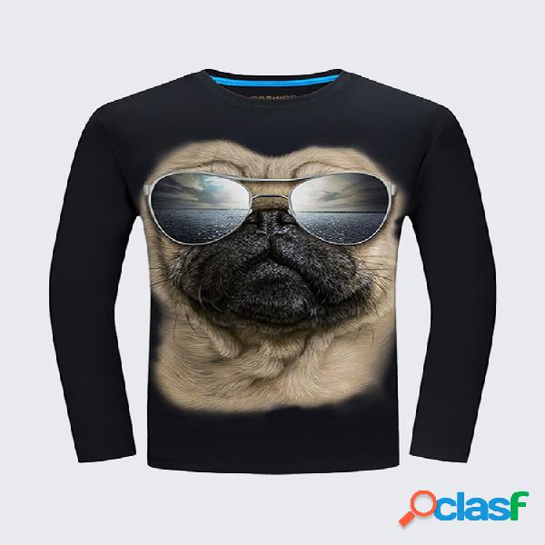Mens Cotton Plug Size Único 3D Cachorro Imprimindo