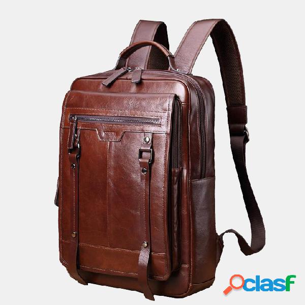 Mochila de cera multi-função vintage Óleo para homens