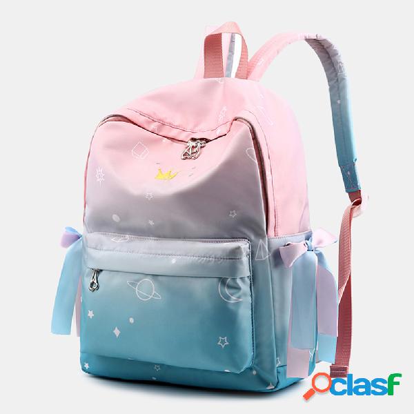 Mochila para mulher Nylon Leisure Gradient School Bolsa