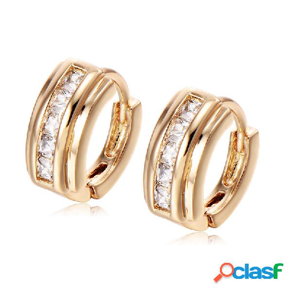 Moda Ear Stud Brincos Banhado A Ouro Branco Ziron