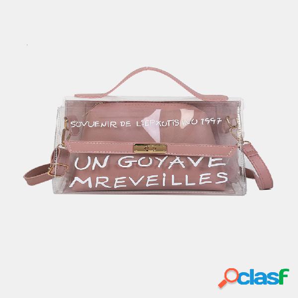 Mulheres 2 Pcs Bolsa Set Laser Sweet Lady como Transparente