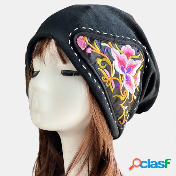 Mulheres Bordados Vintage Beanie Floral Estilo Étnico