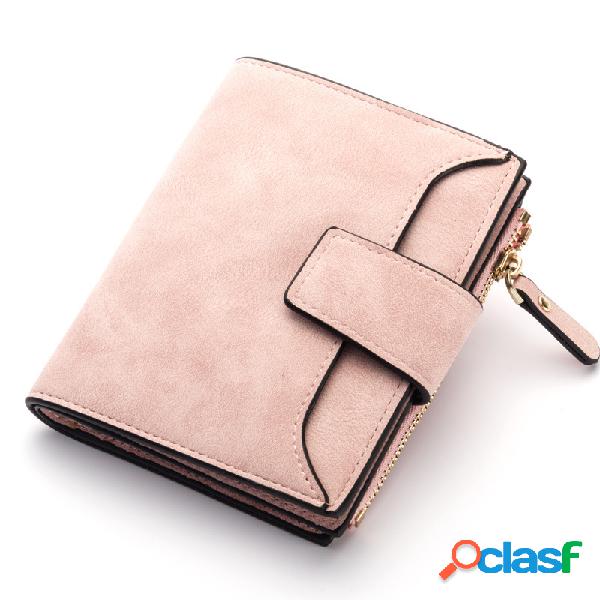 Mulheres Elegante Candy Cor Trifold Pequeno Carteira
