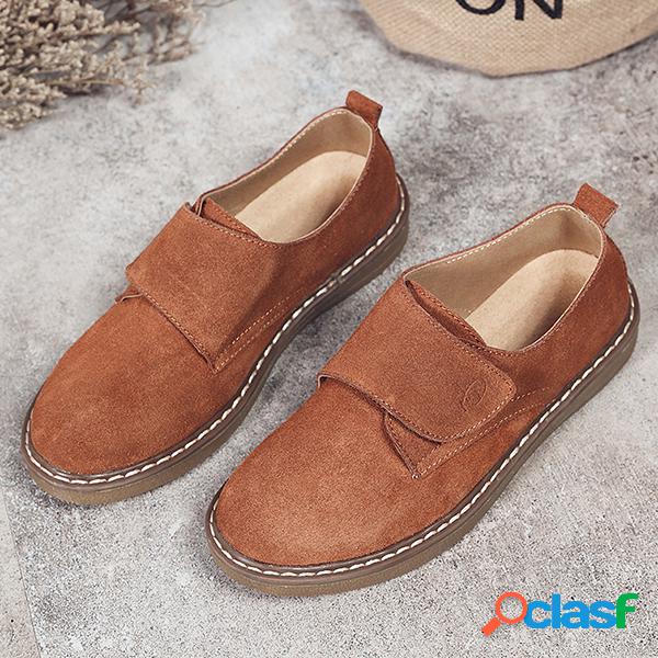 Mulheres Gancho Loop Suede Preguiçoso Casual Plano Shoes
