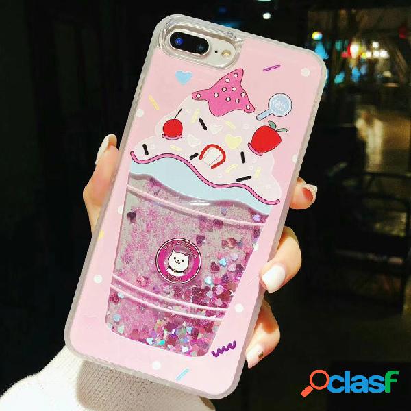 Mulheres Ice Cream Food Imprime Quicksand PC Phone Caso