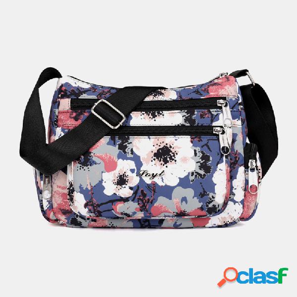 Mulheres Nylon Impressão impermeável Anti roubo Casual
