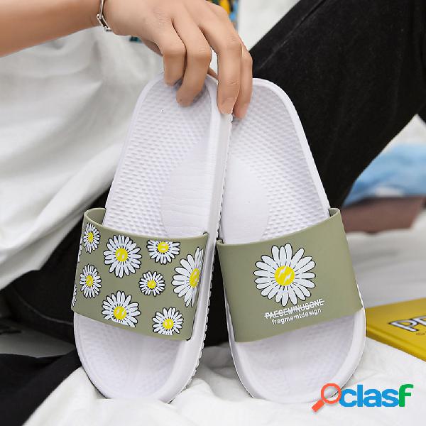 Mulheres flores decoração unisex Soft slides inferiores