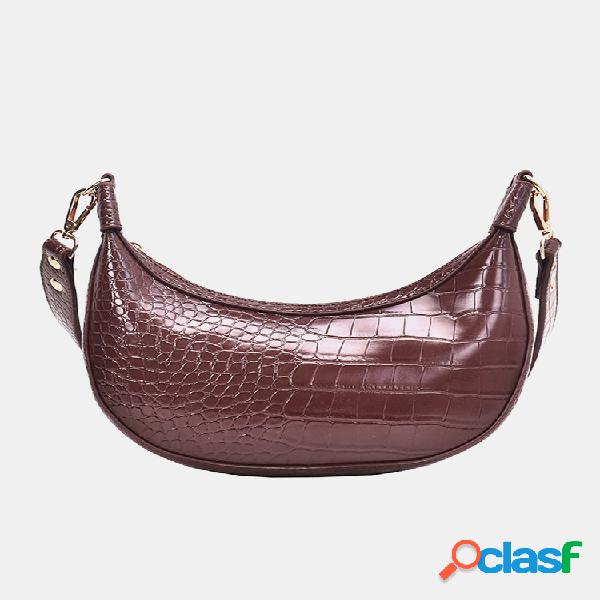 Mulheres sólido Bolsa crocodilo Padrão crossbody Bolsa