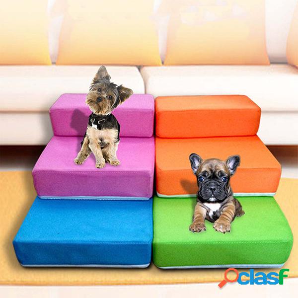Pet Stairs Dog Cat Escada PU Leather Folding Easy Up Dog 2