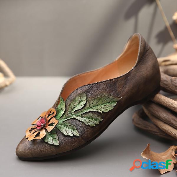 SOCOFY Retro Rainforest Emenda Floral Folhas Elegante