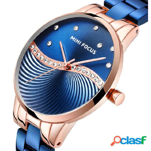 Simples Deign elegante cristal mulheres relógio de pulso de