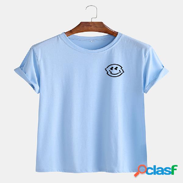 T-shirt respirável de impressão de sorriso divertido para