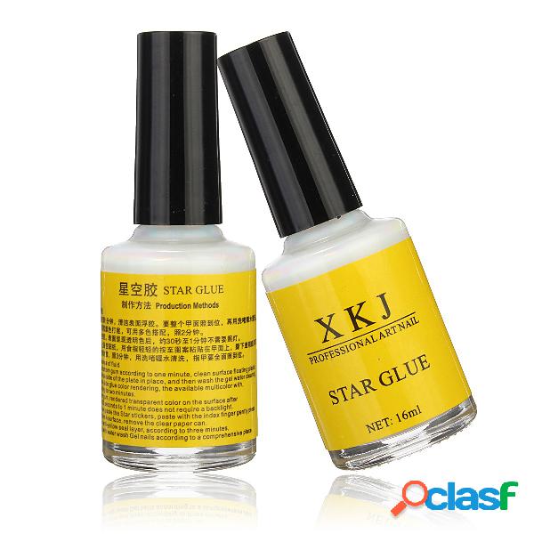 White Nail Art Glue Transfer Tips Adhesive Galaxy Star Foil